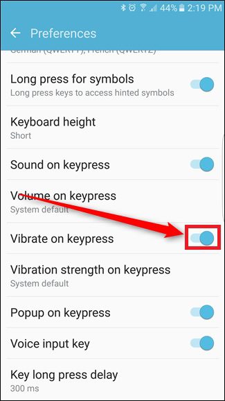 تنظیم صدا و ویبره کیبورد گوگل