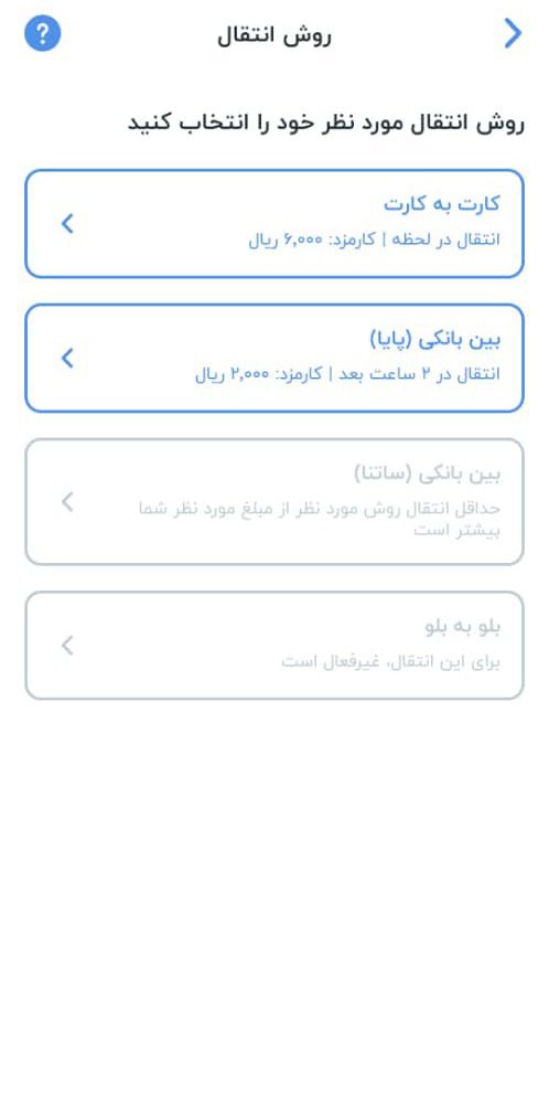 ویژگیهای کاربردی انتقال وجه هوشمند با بلوبانک