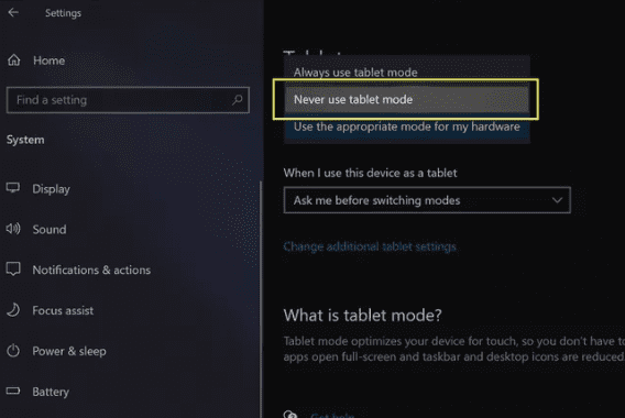 آموزش خاموش کردن حالت تبلت در ویندوز 10