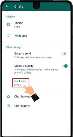 آموزش افزایش اندازه فونت واتساپ
