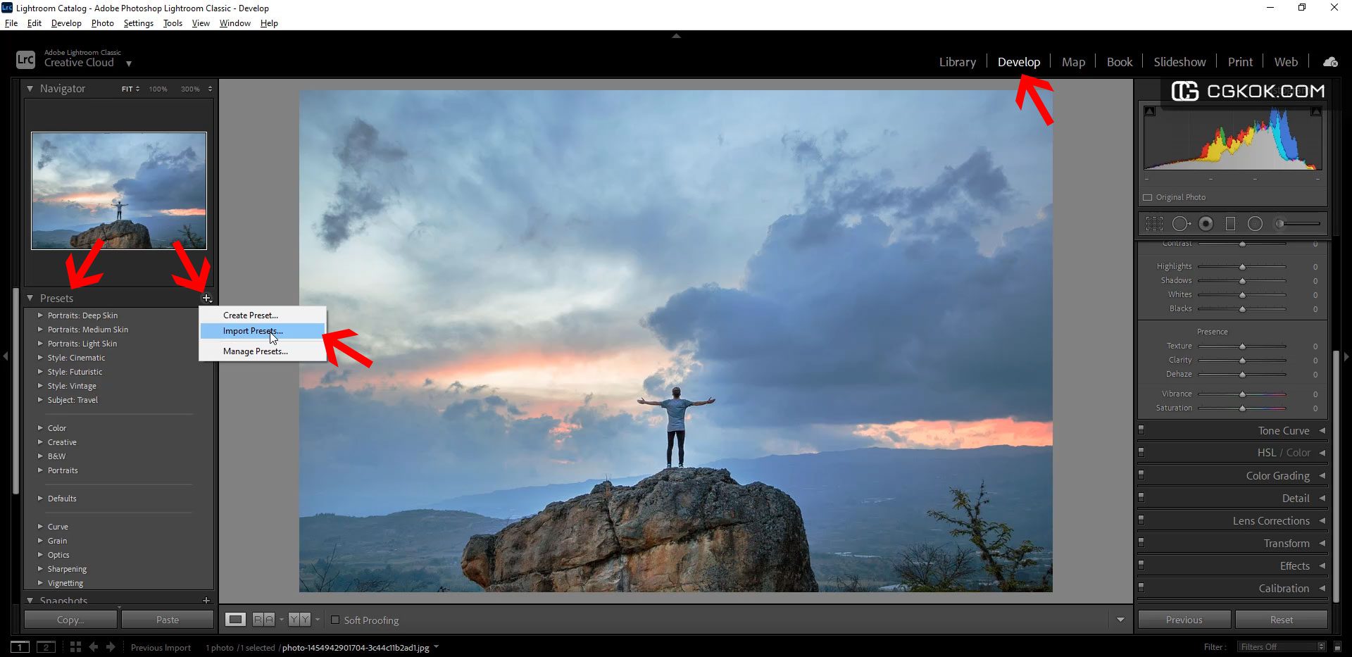 آموزش نصب پریست لایتروم