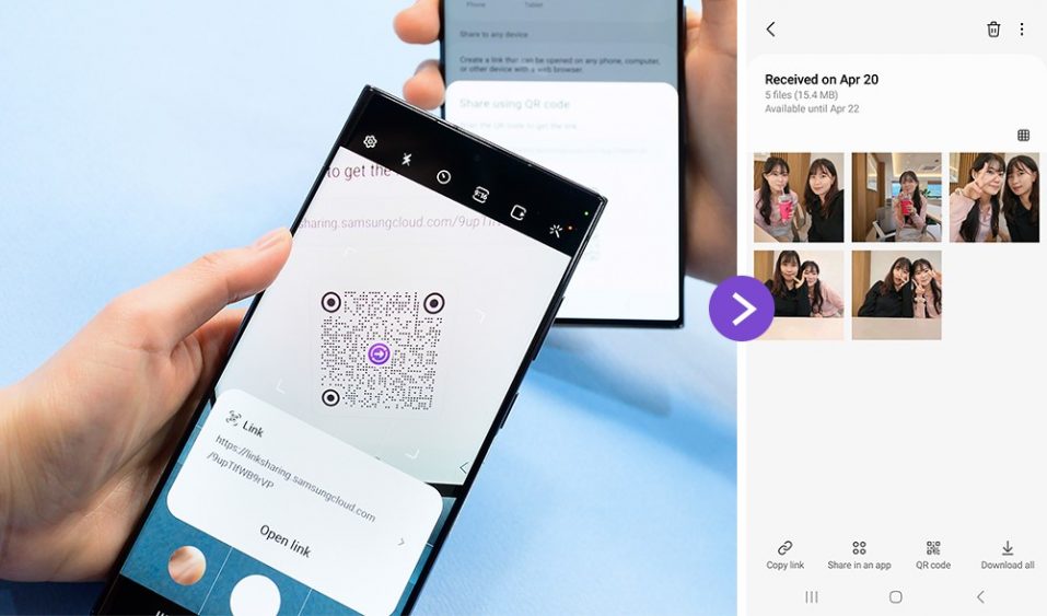 انتقال عکسها با کد QR در Quick Share