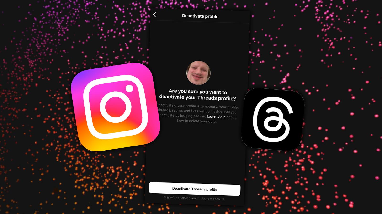 حذف اکانت threads