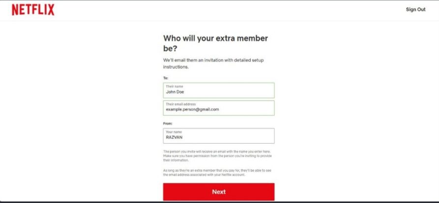 اضافه کردن عضو اضافی نتفلیکس