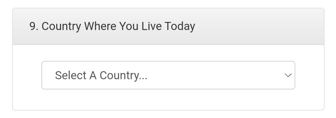 بخش نهم: Conutry where you live today