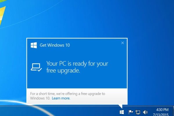 عدم امکان ارتقای ویندوز 10 به صورت رایگان