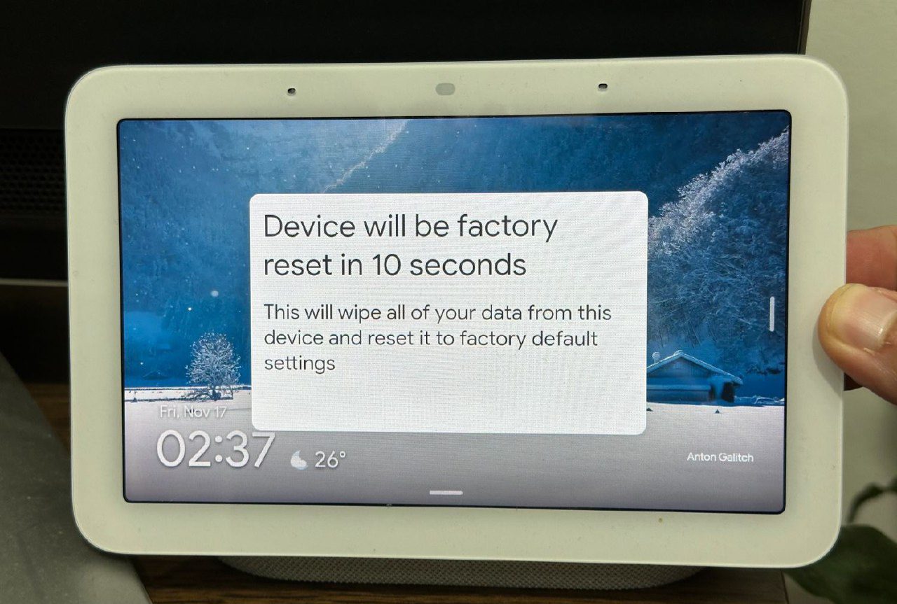 بازنشانی کارخانهای Google Nest Hub