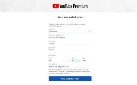 عضویت دانشجویی YouTube پرمیوم