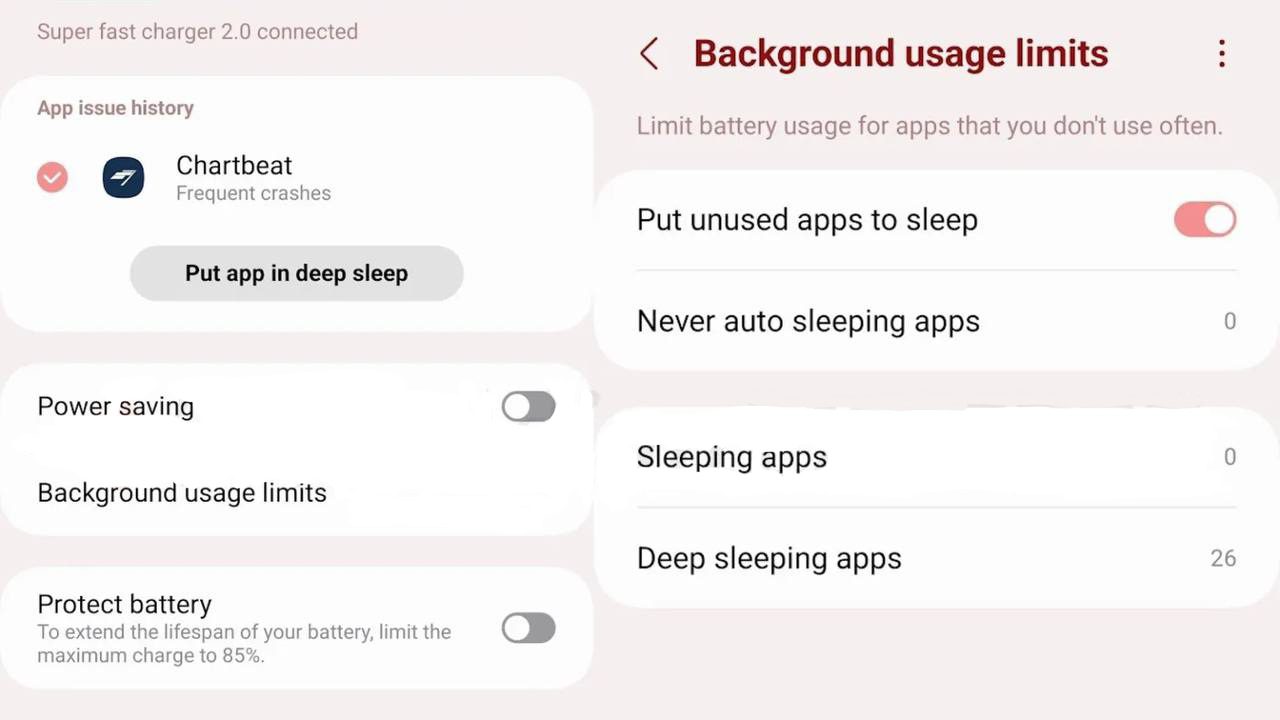 حالت sleep برنامه کم‌کاربرد
