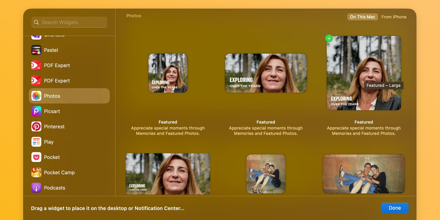 اضافه کردن ویجت‌ها به دسکتاپ مک