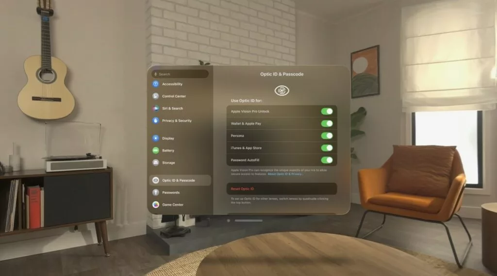 بازیابی رمز عبور هدست ویژن پرو