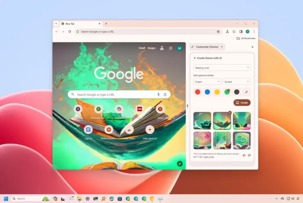 نحوه ایجاد تم‌ Chrome با هوش مصنوعی در ویندوز 11