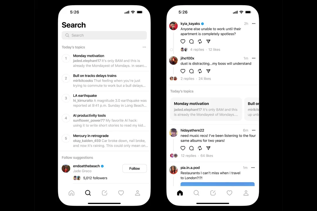 نمایش موضوعات محبوب به تردز اضافه شد؛ تشدید رقابت با ایکس