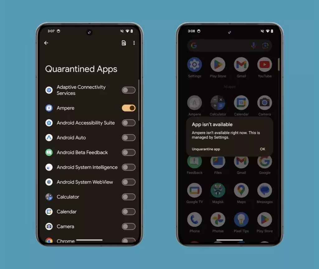 اندروید 15 احتمالاً برای افزایش امنیت اقدام به قرنطینه اپلیکیشنهای مشکوک میکند.