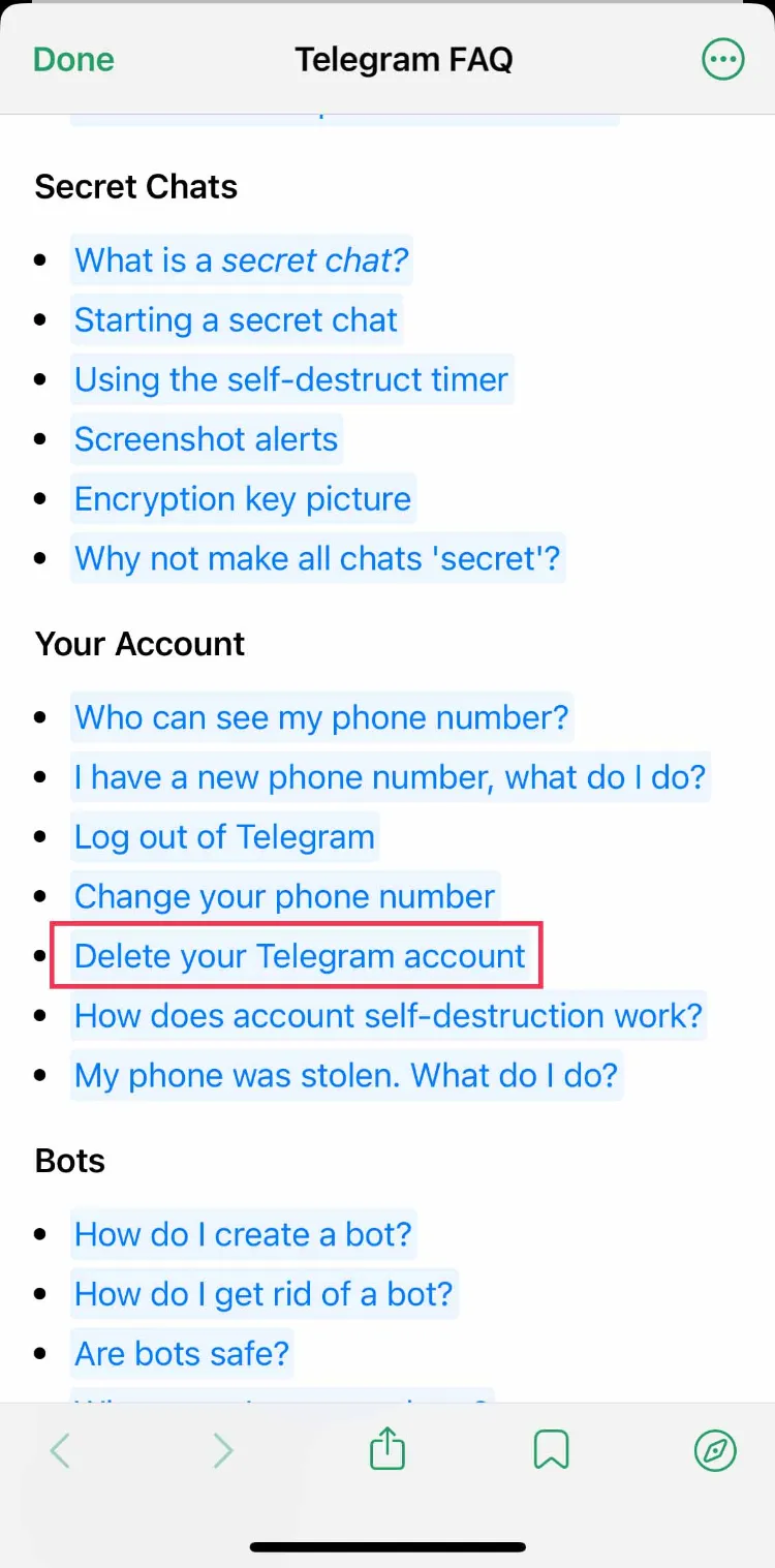حذف دائمی اکانت تلگرام: راهنمای گام به گام