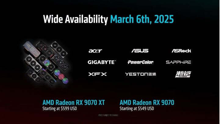 AMD تاریخ عرضه و قیمت کارت‌های گرافیک RX 9070 و RX 9070 XT را رسماً اعلام کرد