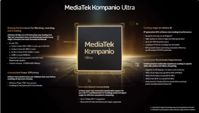 مدیاتک تراشه Kompanio Ultra را برای کرومبوکهای پرچمدار معرفی کرد