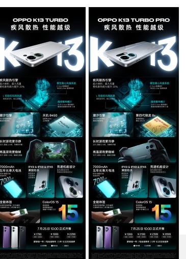 اوپو K13 Turbo و مدل Pro معرفی شدند؛ خنکسازی نوآورانه با فن ضدآب و تراشههای قدرتمند