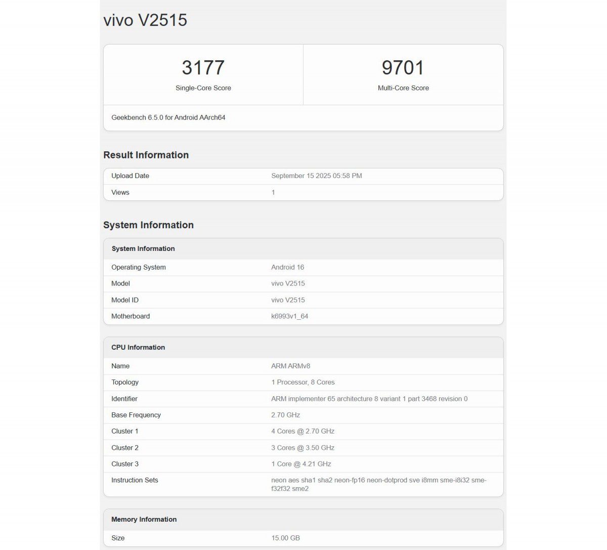 مشخصات جهانی Vivo X300 در Geekbench فاش شد؛ پرچمداری با عملکرد چشمگیر