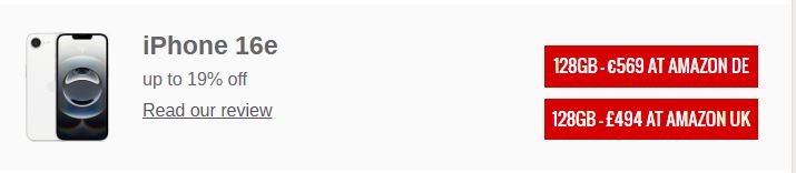 تخفیف عجیب در آمازون؛ آیفون ۱۶e فقط ۵۶۹ یورو